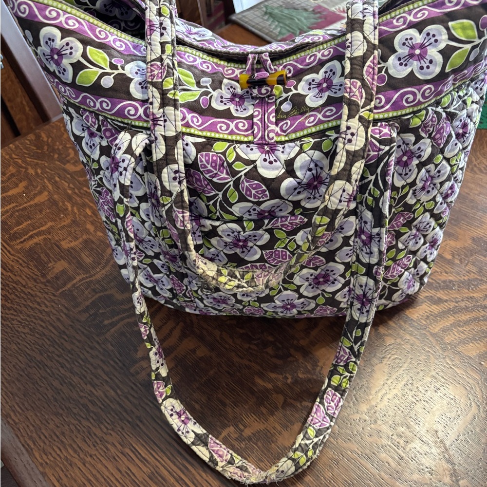 Vera Bradley Purple and Green Floral Tote